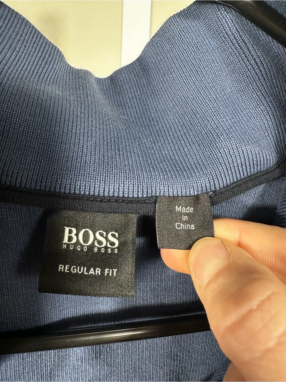 293. BOSS Men's Blue Full-Zip Cotton Sweater Jacket